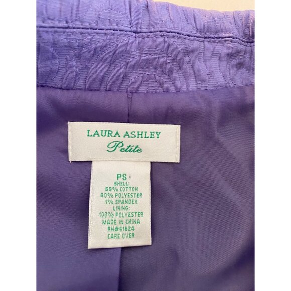 Laura Ashley Purple Textured Jacket Full Zip Lined Collared Jewel Buttons Small - Picture 3 of 10